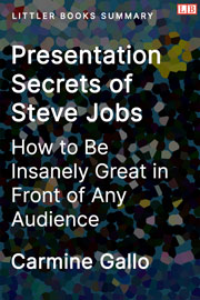 Littler Books cover of The Presentation Secrets of Steve Jobs Summary